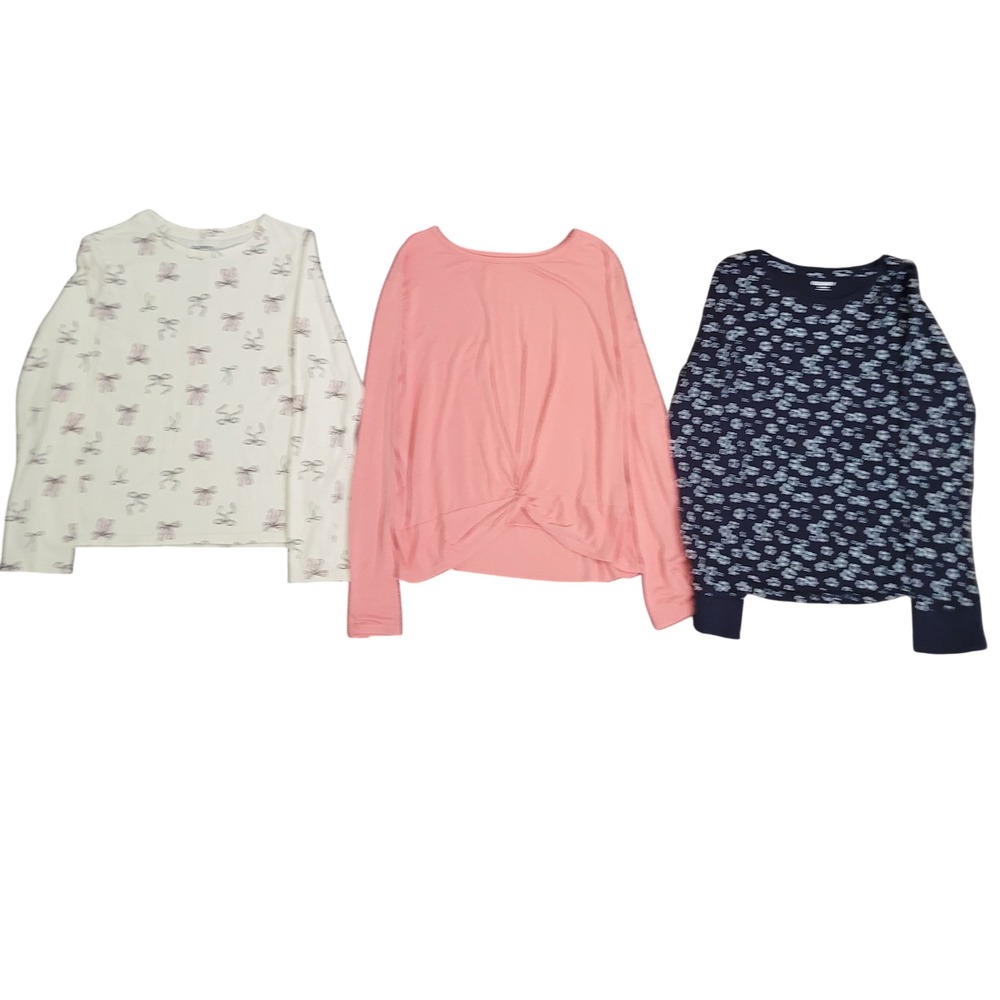 Old Navy Wonder Nation XL 14-16‎ Long Sleeve Tops Girls Bow Floral Twist 3pc Lot